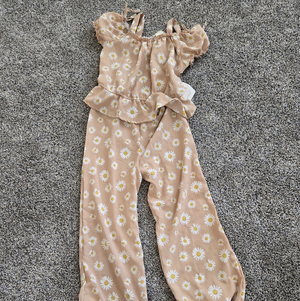 Floral Kids Matching Set - Tan
